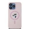 Karl Lagerfeld KLHMP15LSCMKCRHP iPhone 15 Pro 6.1 różowy/pink hardcase Silicone Karl & Choupette MagSafe